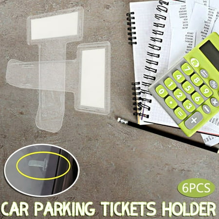 WMYBD Tools 6PCS Transparent Car Parking Tickets Holder Clip Car Windscreen Tickets Holder Gifts