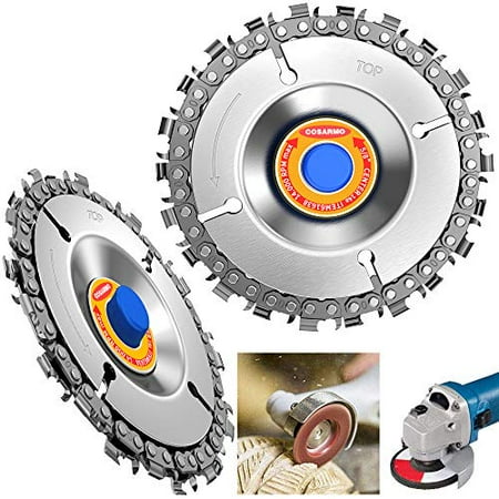 

ETBUT 2pcs Circular Saw Blade Cutter Tool Cordless Saw Blades Cutter for 100/115 Angle Grinder Disc Plunge Wood Cut Wheel Chain 22 Teeth Fine Cutting Set Carbide Chop Saws for Wood (Orange)