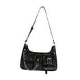 thumbnail image 2 of Bolso de Hombro Fernando Monedero Retro Informal Y2K Negra elegante con cremallera cuero PU, 2 of 8