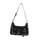 thumbnail image 2 of Bolso de hombro Yinane Y2K negro Retro clásico casual con cremallera de PU, 2 of 8