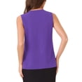 thumbnail image 3 of BLUSA SIN MANGAS DE CHIFFON V CON CUELLO EN V PARA MUJERES DE OFICINA INSPIRADA CHIC M PURPURA, 3 of 6
