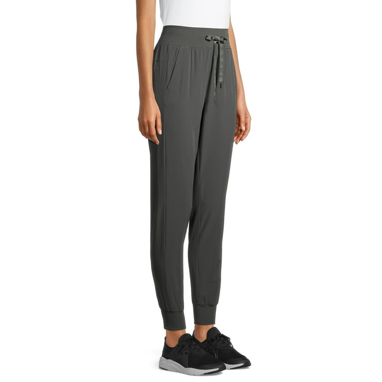 Apana Women's Athleisure Stretch Woven Joggers Pant with Ribbed Cuffs 
