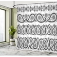 thumbnail image 5 of Ambesonne Paisley Shower Curtain, Winter Theme Flowers, 69"Wx84"L, Black and White, 5 of 5