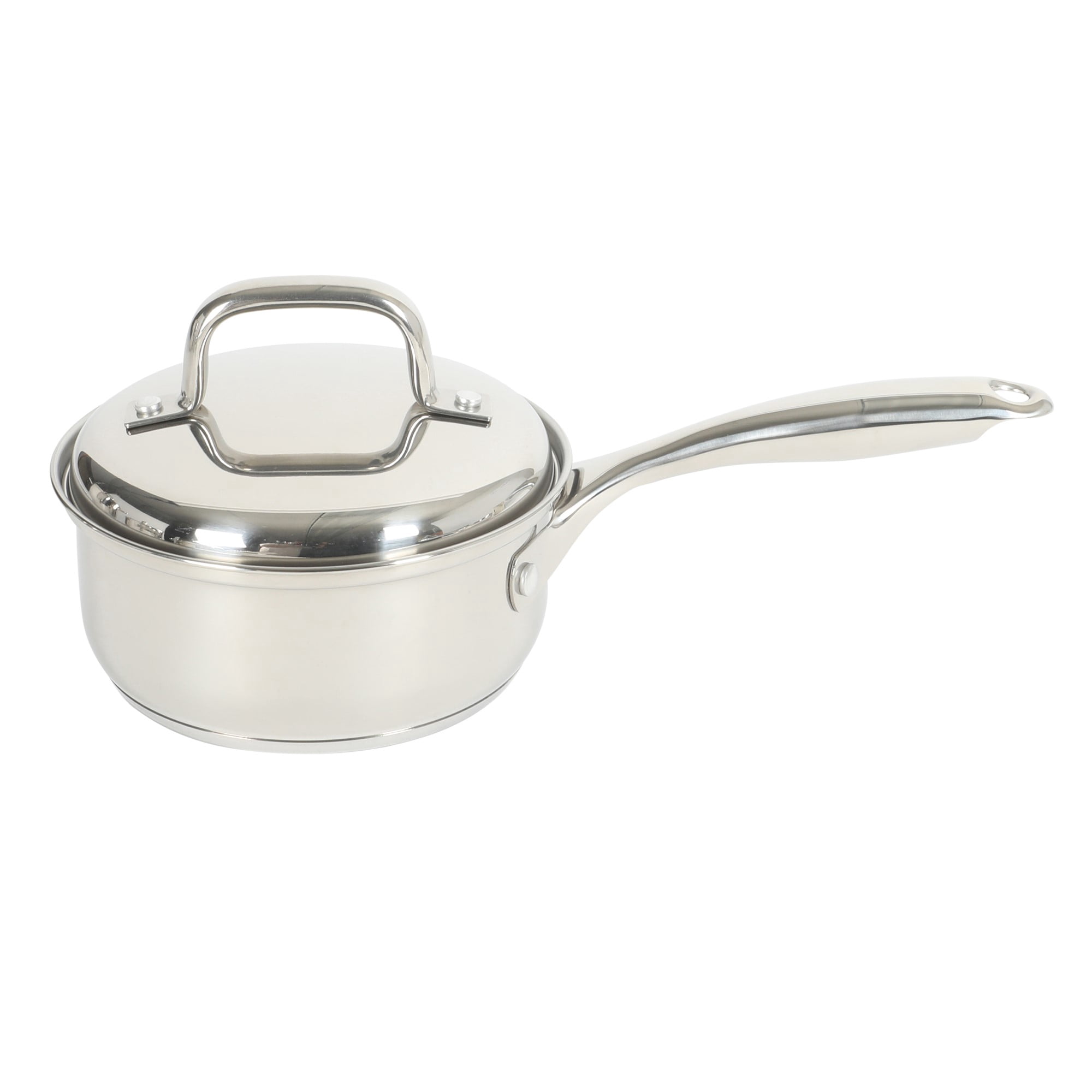 Oster Platinum Sedwick Stackable Stainless Steel Pots and Pans Cookware Set W/ Domed Stainless Steel Lids W/ TriPly Encapsulated Base - Induction Safe