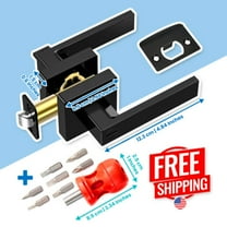 Keyless Matte Black Reversible Door for Interior Handles Privacy square Door Levers, Heavy Duty Bed / Bath