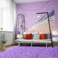 thumbnail image 4 of Socofuz Solid Shag Collection Rug,4x6ft Purple Large Fluffy Area Rugs Perfect for Dining room, Bedroom, 4 of 7