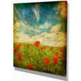 thumbnail image 2 of Sky Background with Red Poppies - Floral Canvas Art Print, 2 of 3