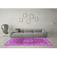 thumbnail image 3 of Ahgly Company Indoor Square Medallion Purple Traditional Area Rugs, 7' Square, 3 of 4