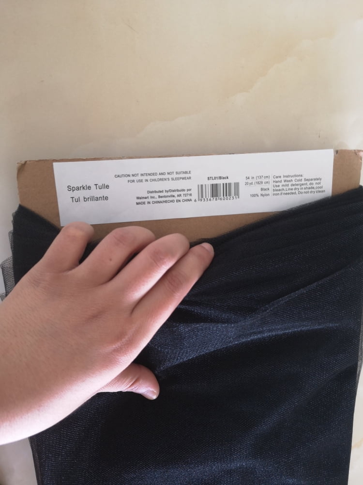 Unbrand 54" Black Sparkle Tulle Fabric 20Yd, 100% Nylon by the Yard