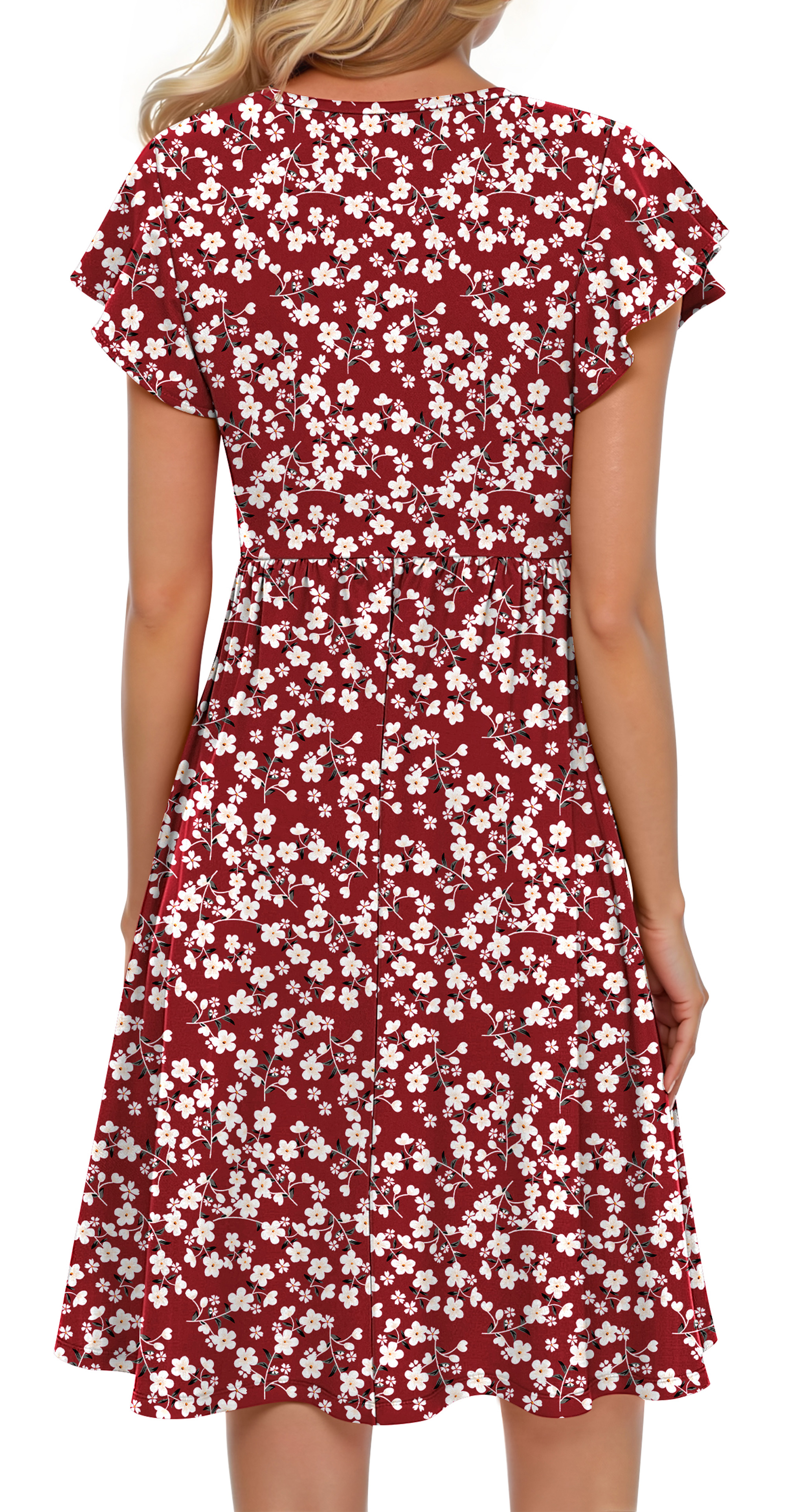 Fantaslook Women's Floral Midi Dress with Ruffle Sleeves photo 3
