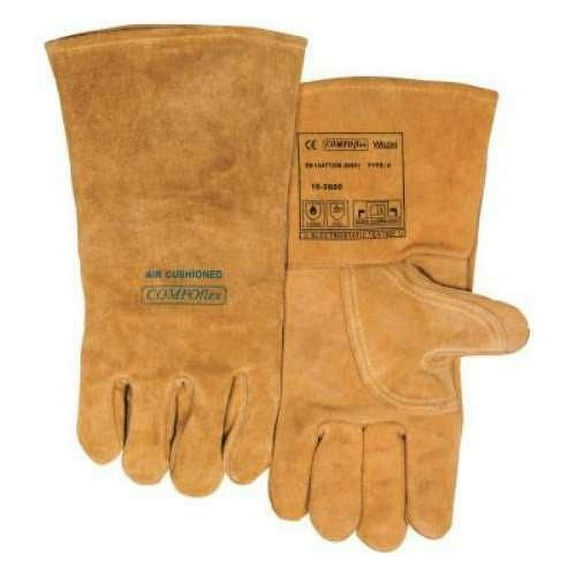 COMFOflex® Premium Leather Welding Gloves, Leather, 2X-Large, Buck Tan