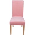 thumbnail image 2 of Velvet Stretch Dining Room Chair Covers Soft Removable Dining Chair Slipcovers Set of 6, Pink, 2 of 7