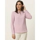 thumbnail image 3 of Blusa de trabajo elegante con decoración de perlas y cuello falso plisado para mujer Rosa S, 3 of 5