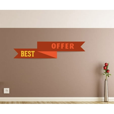 Best Offer Ribbon Banner Wall Decal - Vinyl Decal - Car Decal - Idcolor045 - 25