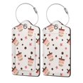 thumbnail image 5 of Rocae Milk Tea for Leather Luggage Baggage Tags ID Label Privacy Cover ID Label with Stainless Steel Loop and Address Card, 5 of 5