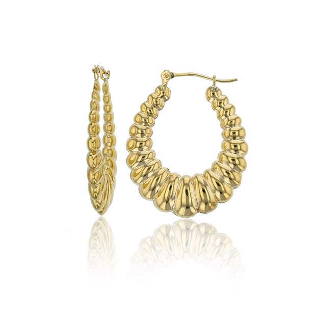 Decadence 14K Yellow Gold 3.50mm Thick High Polished Shrimp Hoop