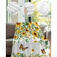 thumbnail image 4 of Flannel Fleece Throw Blanket Sunflower Butterfly Eucalyptus Leaf Lightweight Soft Plush Blankets,Country Pastoral Theme Cozy Warm Throw Blanket for Couch Sofa Bed Car Office 40x50in, 4 of 9
