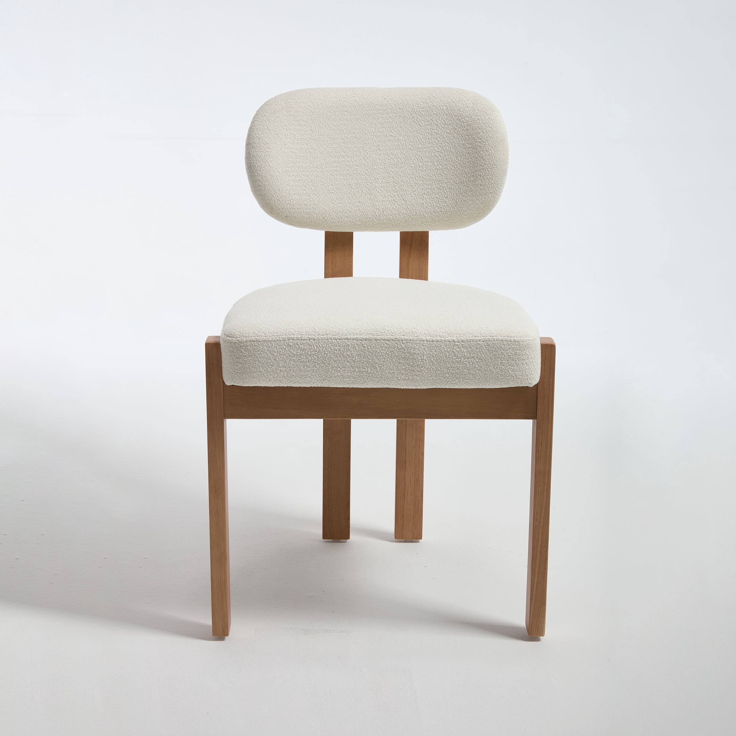PORKISS Upholstered Dining Chairs Set of 2, Mid-Century Kitchen Chairs with Solid Wood Legs and Cushioned Wingback for Kitchen, Beige