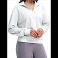thumbnail image 2 of Sudadera con Media Cremallera para Mujer, para Otoño e Invierno, Informal, Holgada, Resistente Al Viento y Cálida. Gris Flor XL, 2 of 8