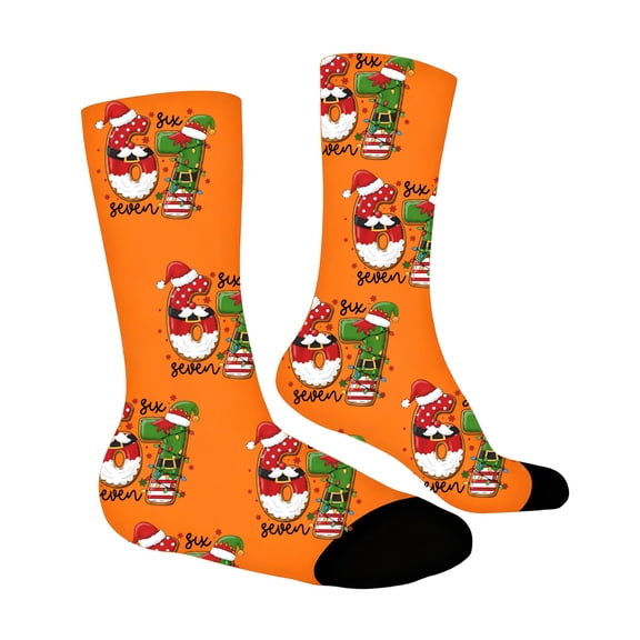 Six Seven 6 7 Graphic Print Kids Socks Soft Crew Socks With Cute Print Durable Socks for Daily Wear