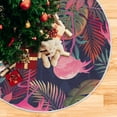 thumbnail image 5 of FMSHPON Palm Leaf Flamingo Xmas Christmas Tree Skirt Stand Mat for Holiday Party Decoration Indoor Outdoor 48 inches, 5 of 6