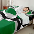 thumbnail image 4 of Castle Fairy Tribal Layered Ring King Sheets 4pcs,Bohemian Circle Segment Bedding,Emerald Gray Black White,1 Flat Sheet, 1 Fitted Sheet and 2 Pillowcases, 4 of 7