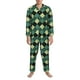 thumbnail image 3 of Balery Green Squares Pijama para Hombre de Dos Piezas con Manga Larga, Conjunto de Dormir y Descanso Suave con Bolsillos-Large, 3 of 7
