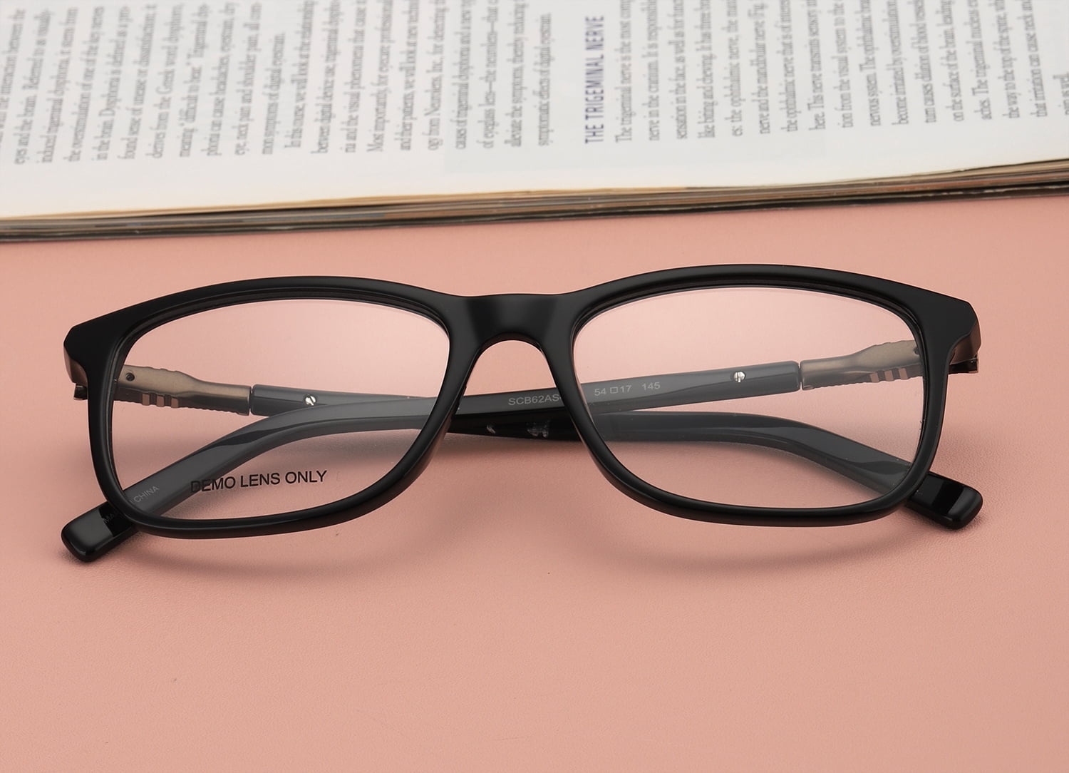 Walmart Men's Eyeglasses, Black, 54-17-145, with Case