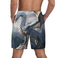 thumbnail image 2 of Lsque Mens Swim Trunks Mountain White Dragon Pattern - Bathing Suit Compression Liner - Beach Swim Shorts Swimwear - (S-3XL) - Stretch Quick Dry -3X-Large, 2 of 9