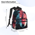 thumbnail image 2 of Pofeuu Red Flame Wolf Head Print Laptop Backpack Travel Canvas Backpack for School Lightweight and Comfortable Backpack College Backpack Schoolbag, 2 of 6