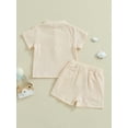 thumbnail image 5 of Musuos Boys Summer 2PCS Shorts Sets 6M 12M 18M 24M 3Y 4Y Short Sleeve Button Up Tops and Solid Color Shorts Sets, 5 of 10