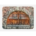 thumbnail image 1 of Rustic Bath Mat, Photograph of A Brick Stone Rampart with Oval Gate with Dated Ancient Materials Art, Non-Slip Plush Mat Bathroom Kitchen Laundry Room Decor, 29.5 X 17.5 Inches, Grey Brown, Ambesonne, 1 of 2