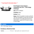 thumbnail image 2 of Front Bumper Cover Support - Compatible with 2015 - 2023 Dodge Challenger 2016 2017 2018 2019 2020 2021 2022, 2 of 2