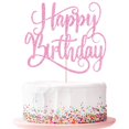 thumbnail image 1 of Adorno para Pastel Ruscalin Feliz Cumpleaños Brillante Rosa, 1 of 7