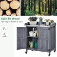 thumbnail image 5 of Yaheetech Wooden Garden Potting Bench Table with Storage Cabinet for Outdoor, Gray, 5 of 8
