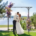 thumbnail image 2 of Topbuy 7 FT Garden Arch Arbor Metal Frame Stand Trellis w/Flat Top Design for Climbing Plants, 2 of 9