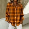 thumbnail image 6 of Craaazy Women's Casual Long Sleeve Plaid Button Down Shirts Collared Blouse Gifts, 6 of 9