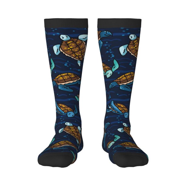 Balery Sea Turtles Swimming Calcetines novedosos Calcetines deportivos Calcetines hasta la rodilla Calcetines de algodón Calcetines originales y geniales