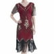 thumbnail image 4 of Vestido de Manga Corta para las Mujeres Sexy Cuello en V Lentejuelas Y Detalle Bornilla Color Sólido, Poliéster Elegante para Fiesta Y Vestir de Noche, 4 of 7
