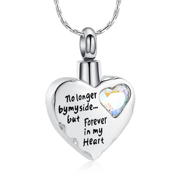 Cremation Jewelry Heart Urn Necklace for Ashes Birthstones Heart Memorial Keepsake Ashes Urn Pendant for Human / Pet Ashes for Women Gift