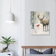 thumbnail image 3 of GOSMITH Reindeer and Cardinal Wall Art, Cute Christmas Artwork, Snowy Winter Forest, Scenic Nature, Premium Gallery Wrapped Canvas Decor, Ready to Hang, 3 of 4