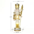 thumbnail image 3 of 2Ft Tall Silver and Gold Nutcracker Soldier Decoration with Scepter and Lights, 3 of 11