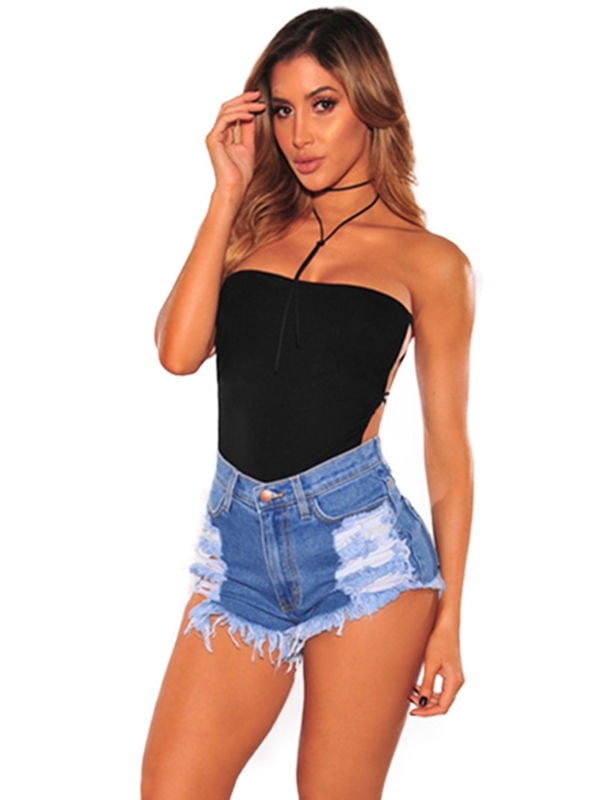 high waist short jeans