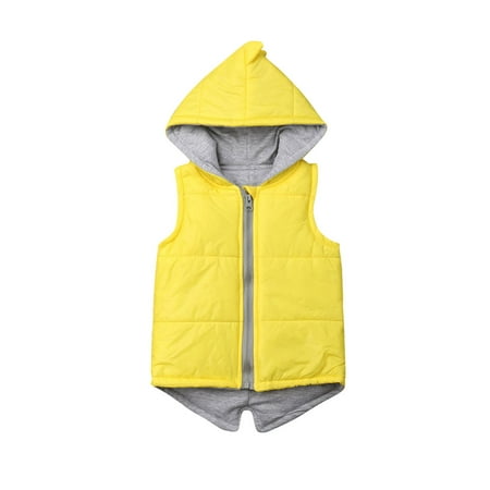 

Calsunbaby Kids Baby Girls Boys Dinosaur Vest Hoodie Jacket Warm Outwear