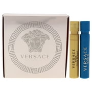 Versace Eros by Versace for Unisex - 2 Pc Mini Gift Set 1ml Pour Femme EDP Spray, 1ml Pour Homme EDT Spray