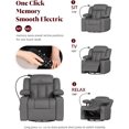 thumbnail image 4 of LAZZO Nursery Recliner Chair, Power 320° Swivel Chair with Cup Holder, Adjustable Armrest, Footrest, Gray, 4 of 8