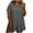 Gray, variant on Women's Plus Cotton Linen T Shirt Dress Ruffle Hem Short Sleeve Crew Neck Loose Solid Mini Shift Dress Casual Party Beach Vacation Wear 5XL