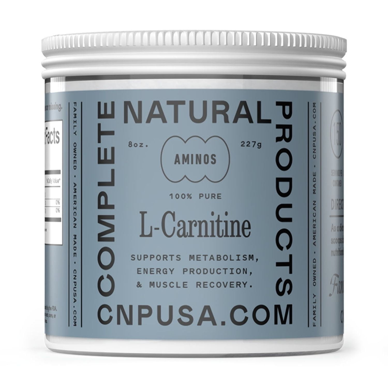 Pure L-Carnitine Powder Supplement - 8oz (227g) 60 Servings Amino Acid for Energy & Well-Being