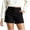 Black, variant on Vivianyo HD Women's Solid Color High-Waisted Stretch Suit Shorts, Summer Casual Shorts with Pockets, Women's Black, Sizes S-2XL