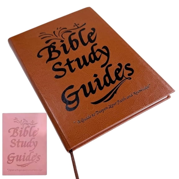 Movelyn 66-Page Leather Bound Bible Study Guides Book, Hardcover Bible Study Workbook, Old & New Testament Complete Overview Journal with Large Print for Daily Spiritual Learning & Group Study